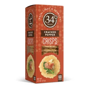 34 Degrees - Crispbread Cracked Pepper, 4.5 Oz - Pack of 12