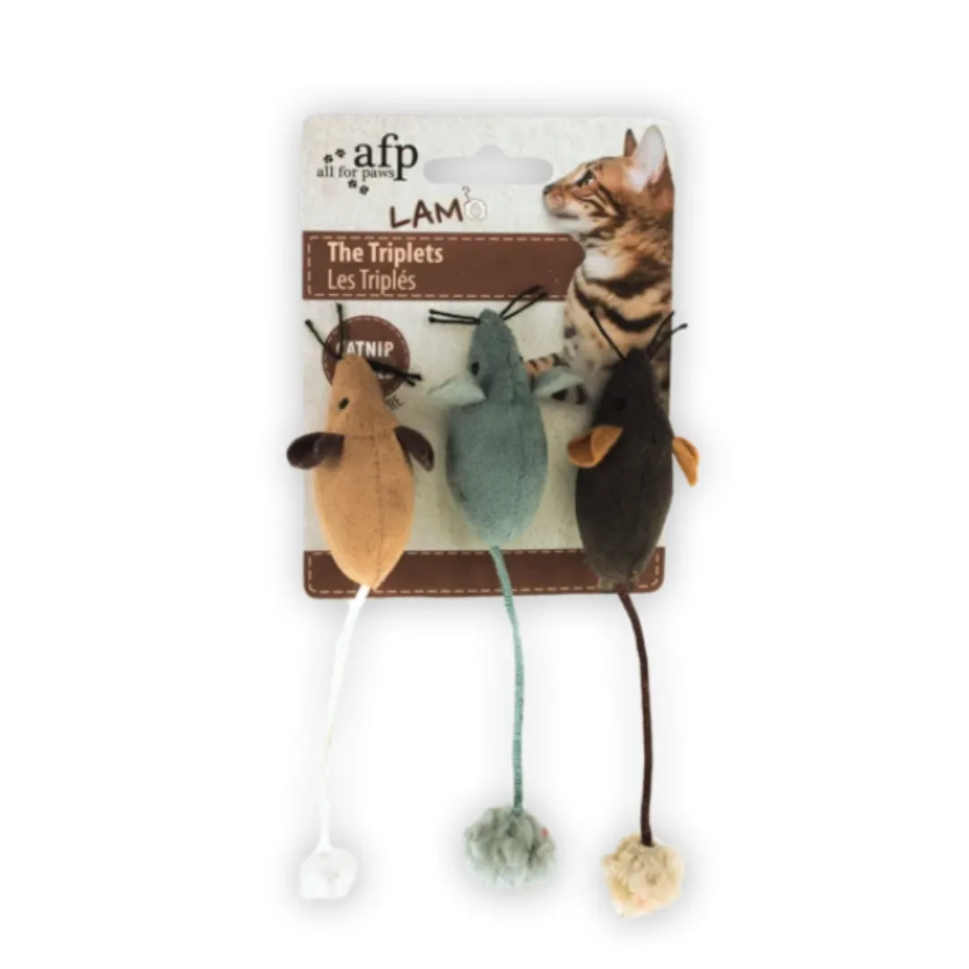 AFP Lambswool Triplets Catnip Mice