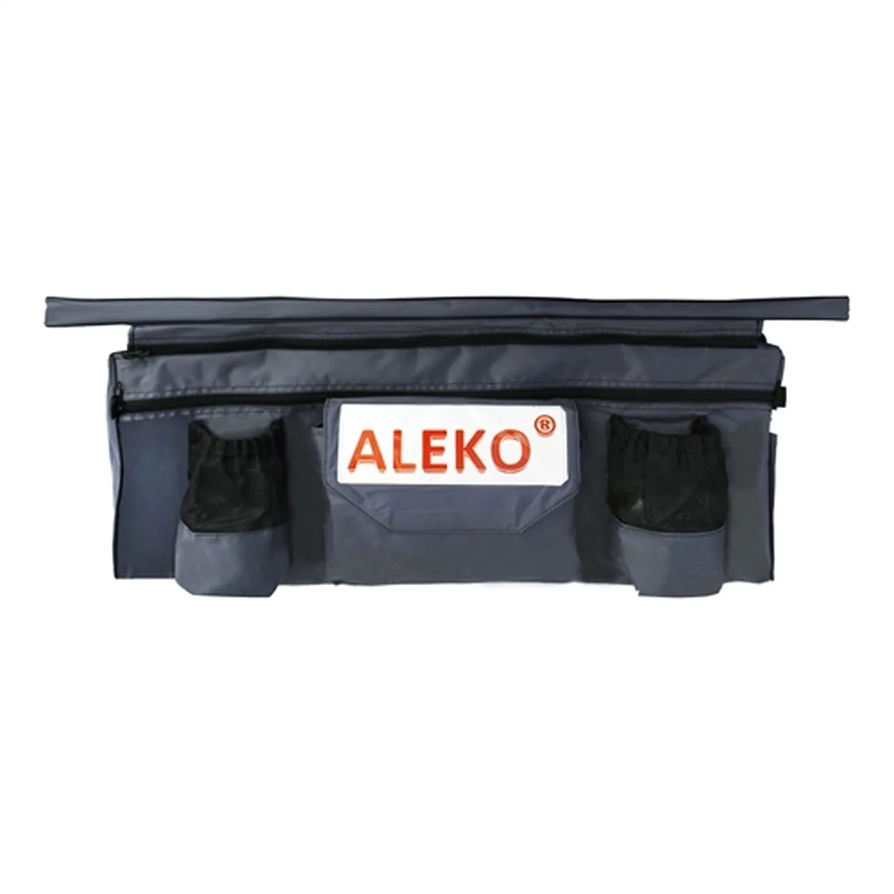 Aleko Boats Waterproof Inflatable Boat Seat Cushion with Under Seat Bag and Pockets - 41x9 inches - Dark Gray