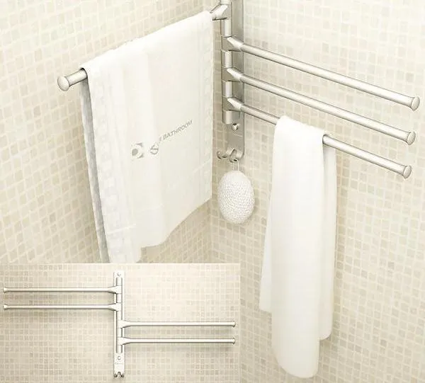 Aluminum  Movable Towel Rack Bathroom Accessory