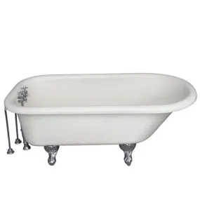 Andover 60″ Acrylic Roll Top Tub Kit in Bisque – Polished Chrome Accessories