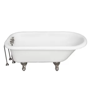 Andover 60″ Acrylic Roll Top Tub Kit in White – Brushed Nickel Accessories