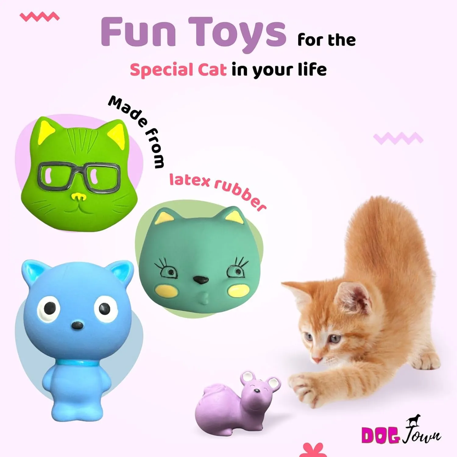 Animal Shaped Squeaky Toy - Pack of 3