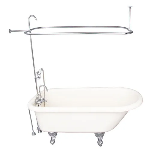 Anthea Acrylic Roll Top Tub Kit in Bisque – Polished Chrome Accessories