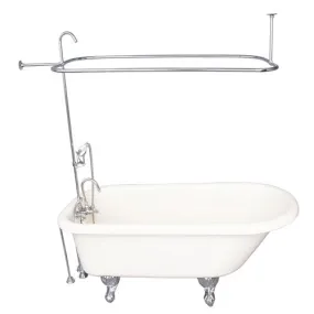 Anthea Acrylic Roll Top Tub Kit in Bisque – Polished Chrome Accessories