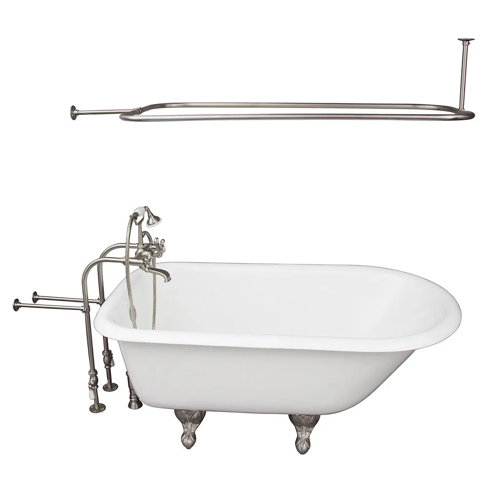 Antonio 55″ Cast Iron Roll Top Tub Kit – Brushed Nickel Accessories