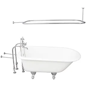 Antonio 55″ Cast Iron Roll Top Tub Kit – Polished Chrome Accessories