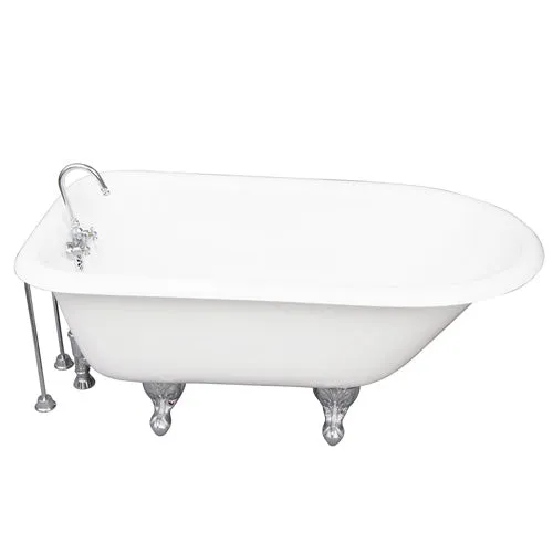 Antonio 55″ Cast Iron Roll Top Tub Kit – Polished Chrome Accessories