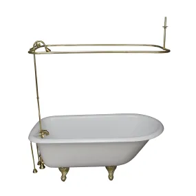 Antonio 55" Cast Iron Roll Top Tub Kit-Polished Brass Accessories