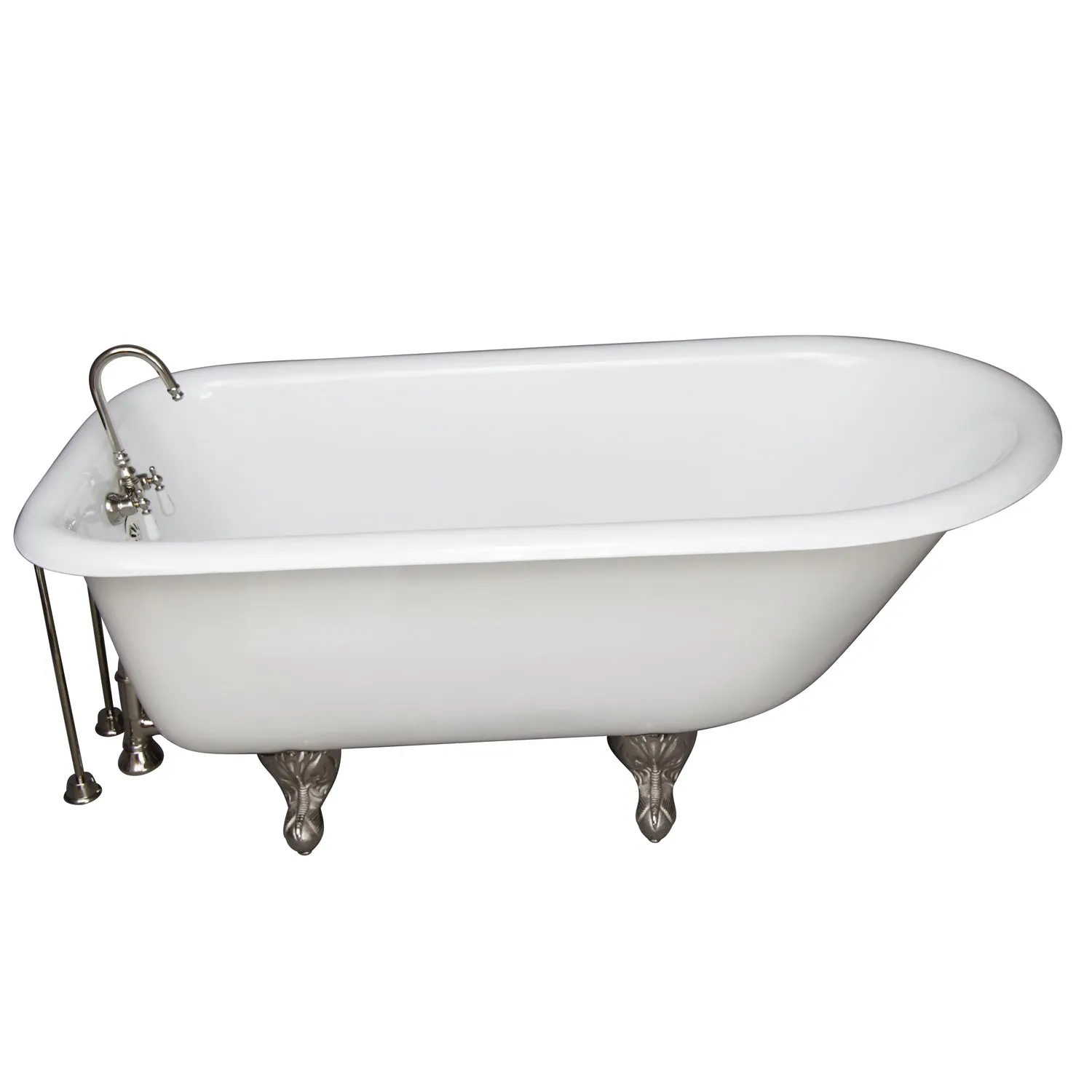 Antonio 55" Cast Iron Roll Top Tub Kit-Polished Nickel Accessories