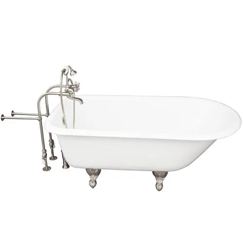 Bartlett 60″ Cast Iron Roll Top Tub Kit – Brushed Nickel Accessories