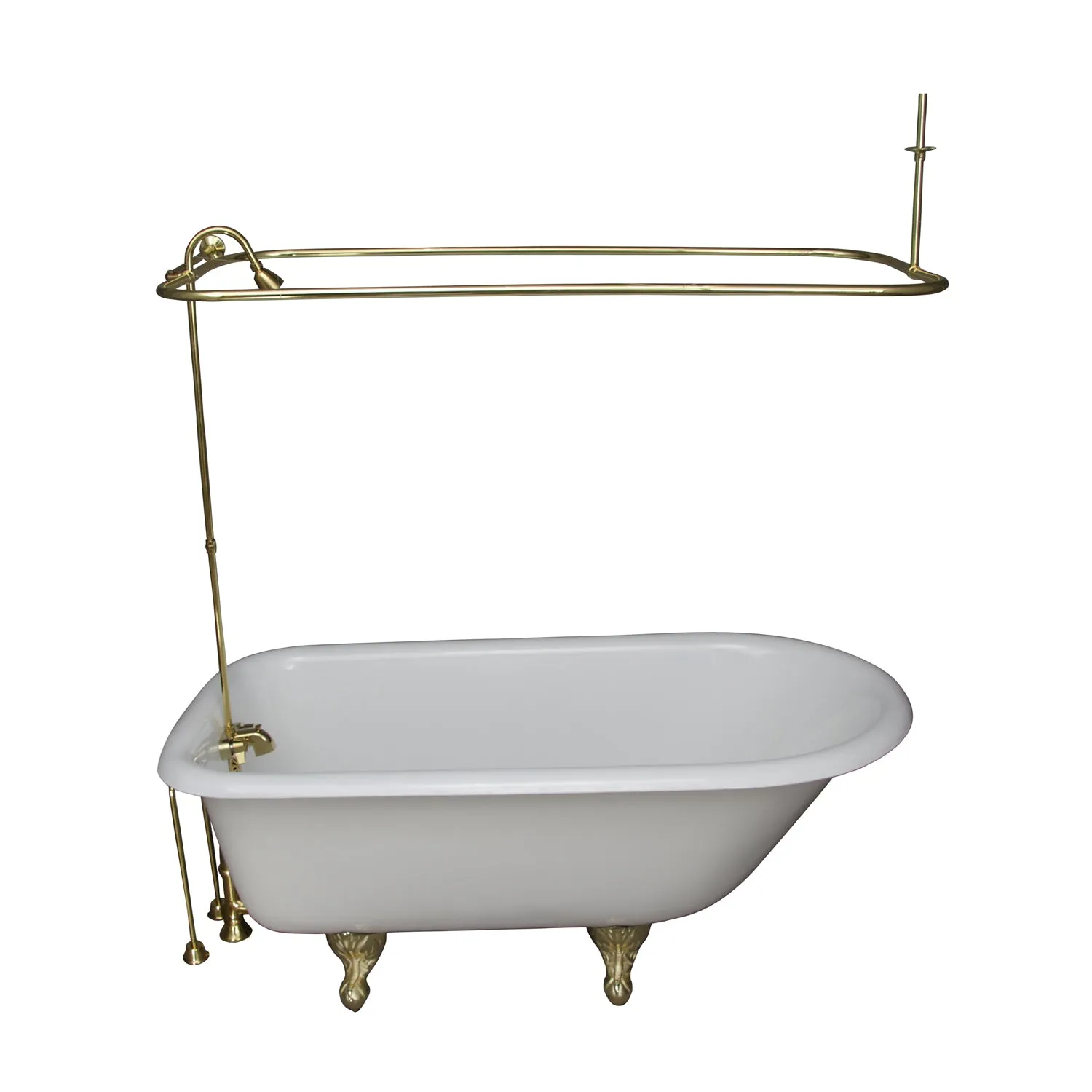 Bartlett 60" Cast Iron Roll Top Tub Kit-Polished Brass Accessories