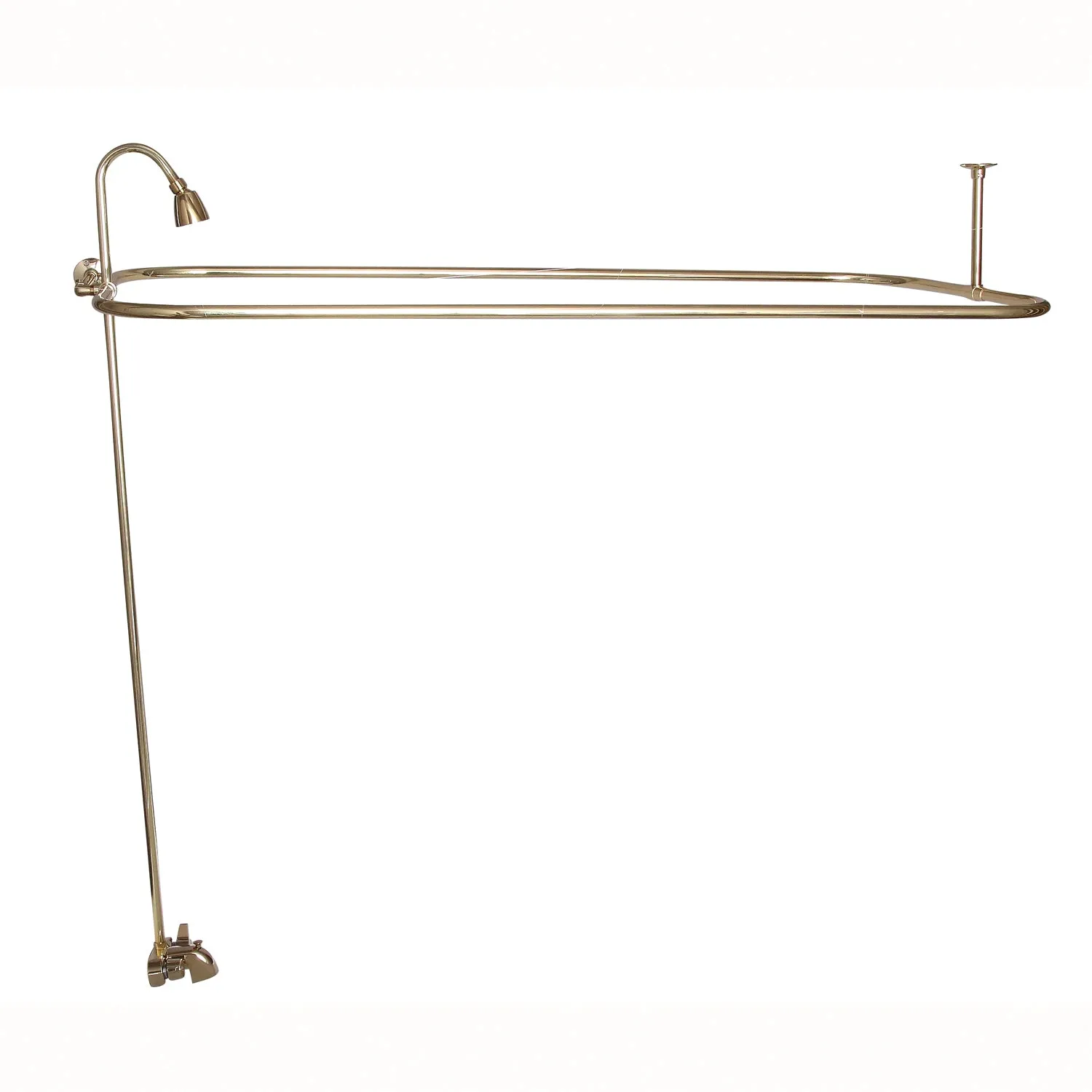 Bartlett 60" Cast Iron Roll Top Tub Kit-Polished Brass Accessories