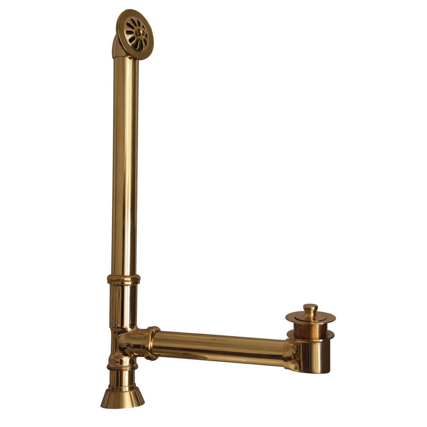 Bartlett 60" Cast Iron Roll Top Tub Kit-Polished Brass Accessories