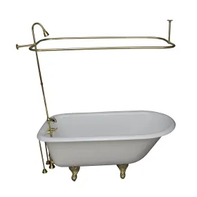 Bartlett 60" Cast Iron Roll Top Tub Kit-Polished Brass Accessories