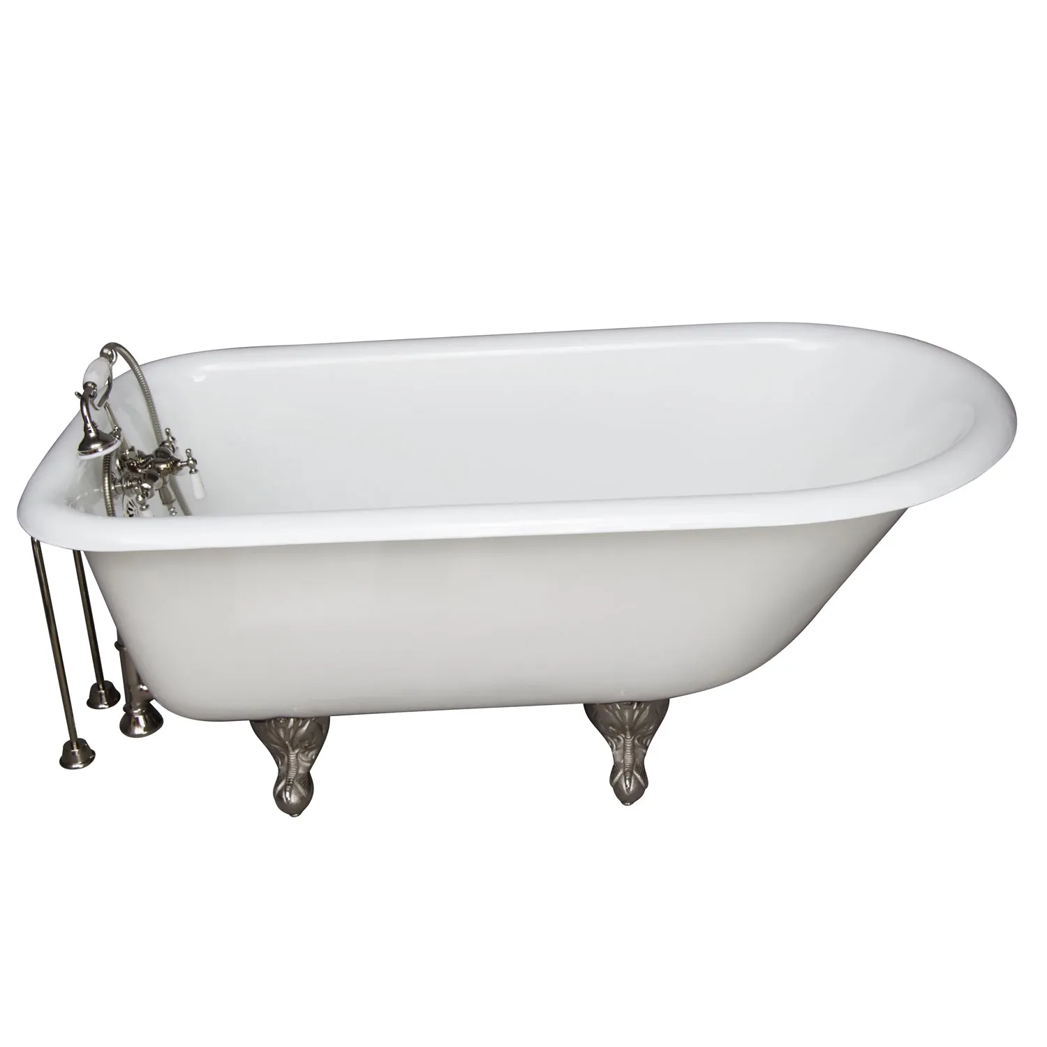 Bartlett 60" Cast Iron Roll Top Tub Kit-Polished Nickel Accessories