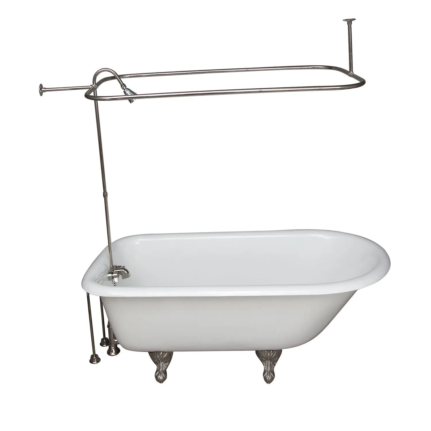 Bartlett 60" Cast Iron Roll Top Tub Kit-Polished Nickel Accessories