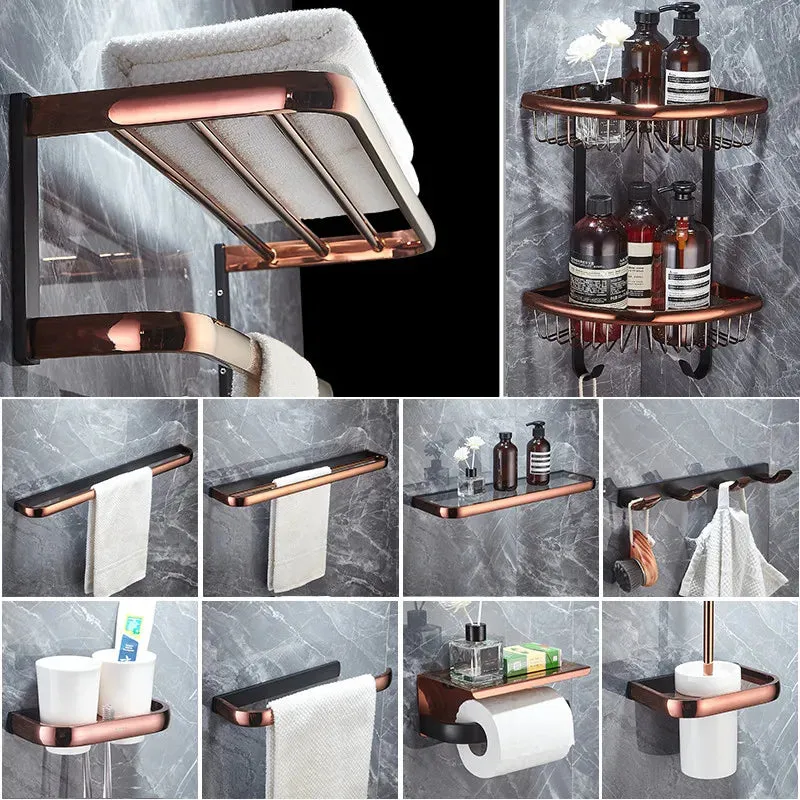 Bath Hardware Accessory Brass Towel Rack Corner Shelf Bath Accessory