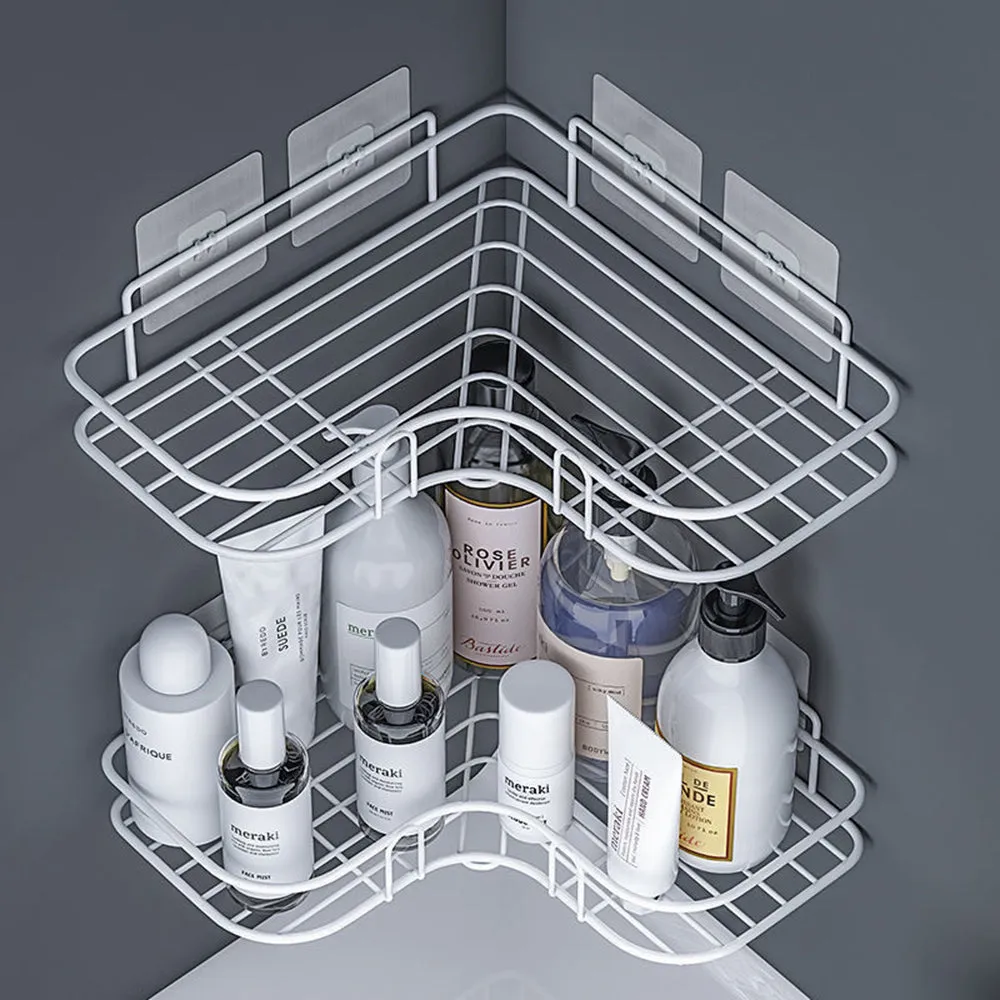 Bathroom Shower Wall Mount Shampoo Storage Holder With Suction Cup