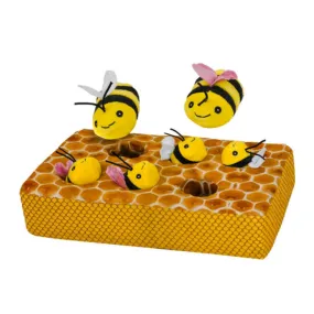 Bees in a Honeycomb Plush Puzzle Dog Toy