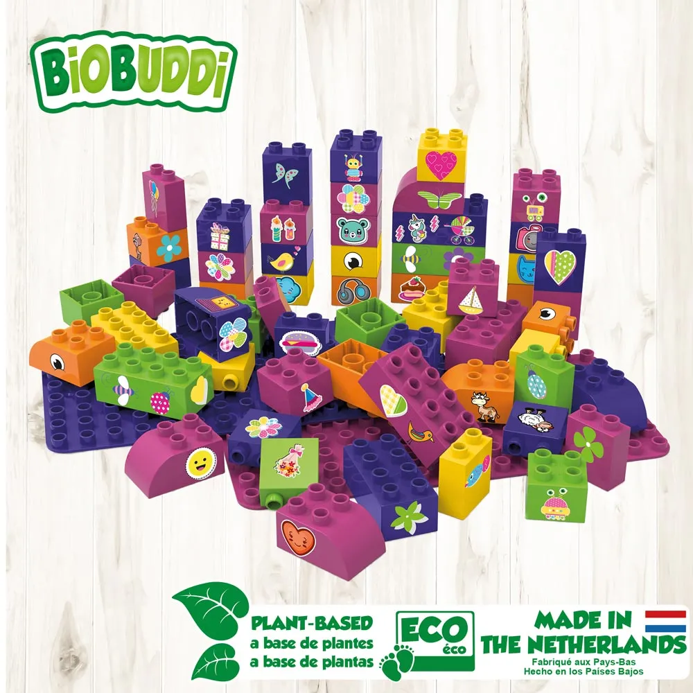 Biobuddi 009 - Educational blocks with 2 baseplates girls