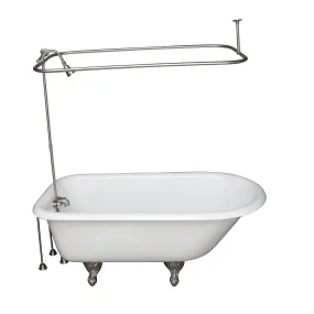 Brocton 65″ Cast Iron Roll Top Tub Kit – Brushed Nickel Accessories