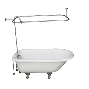 Brocton 65″ Cast Iron Roll Top Tub Kit – Brushed Nickel Accessories