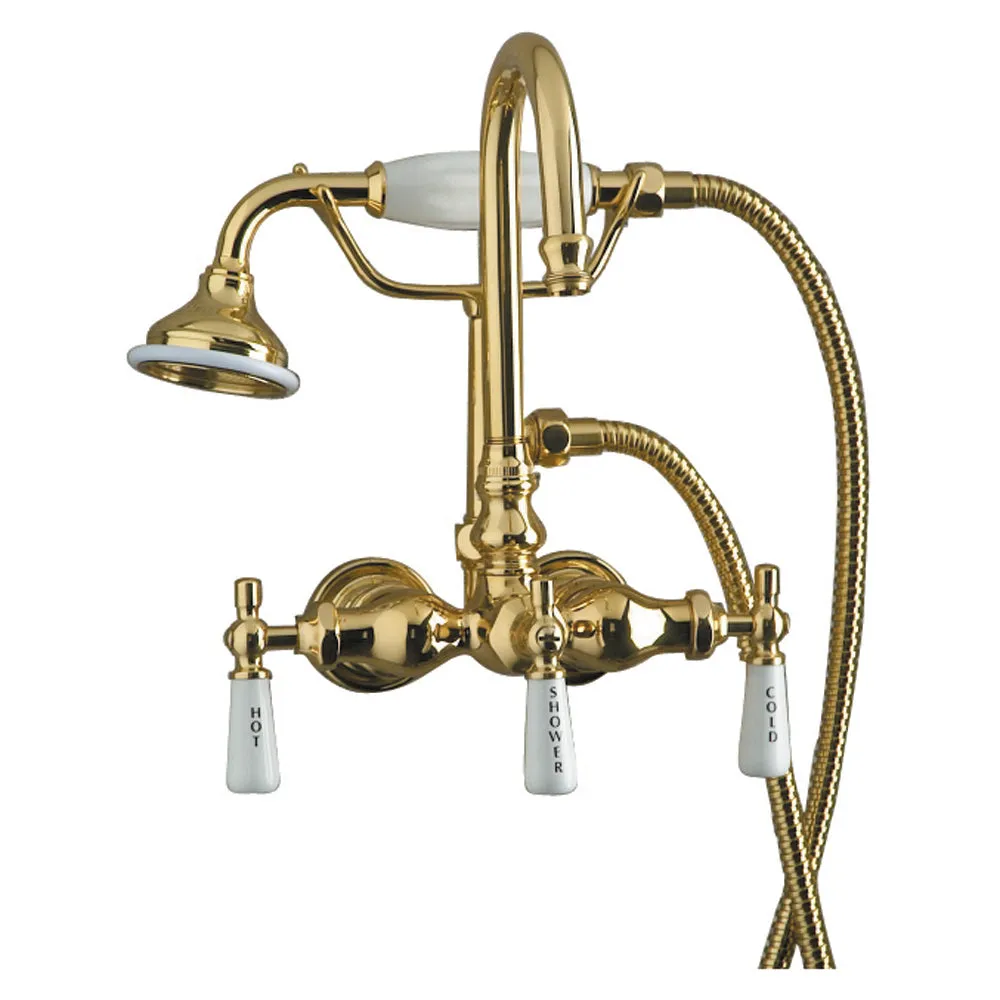 Brocton 65″ Cast Iron Roll Top Tub Kit – Polished Brass Accessories