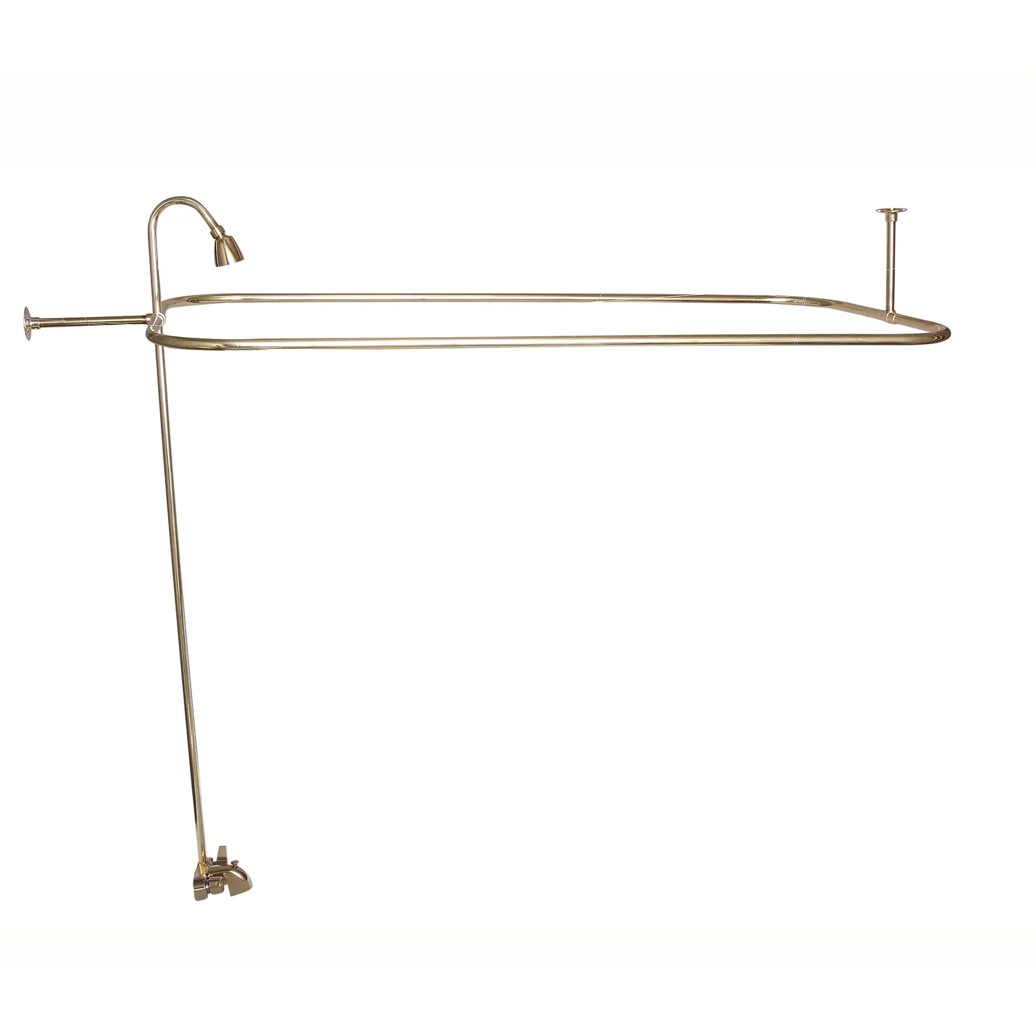 Brocton 65″ Cast Iron Roll Top Tub Kit – Polished Brass Accessories