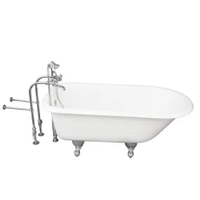 Brocton 65″ Cast Iron Roll Top Tub Kit – Polished Chrome Accessories