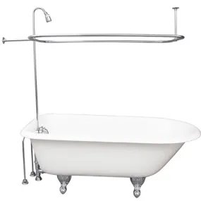 Brocton 65″ Cast Iron Roll Top Tub Kit – Polished Chrome Accessories