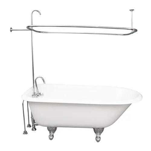 Brocton 65″ Cast Iron Roll Top Tub Kit – Polished Chrome Accessories