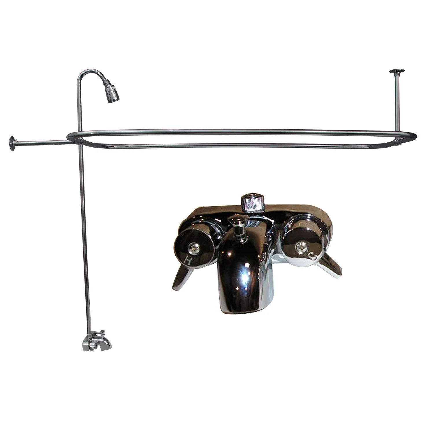 Brocton 65″ Cast Iron Roll Top Tub Kit – Polished Chrome Accessories