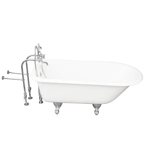 Brocton 65″ Cast Iron Roll Top Tub Kit – Polished Chrome Accessories