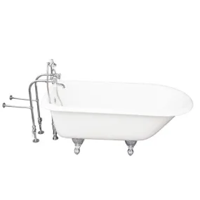 Brocton 65″ Cast Iron Roll Top Tub Kit – Polished Chrome Accessories