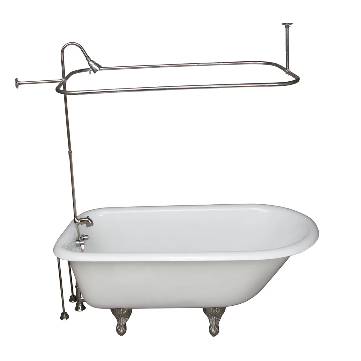 Brocton 65″ Cast Iron Roll Top Tub Kit – Polished Nickel Accessories