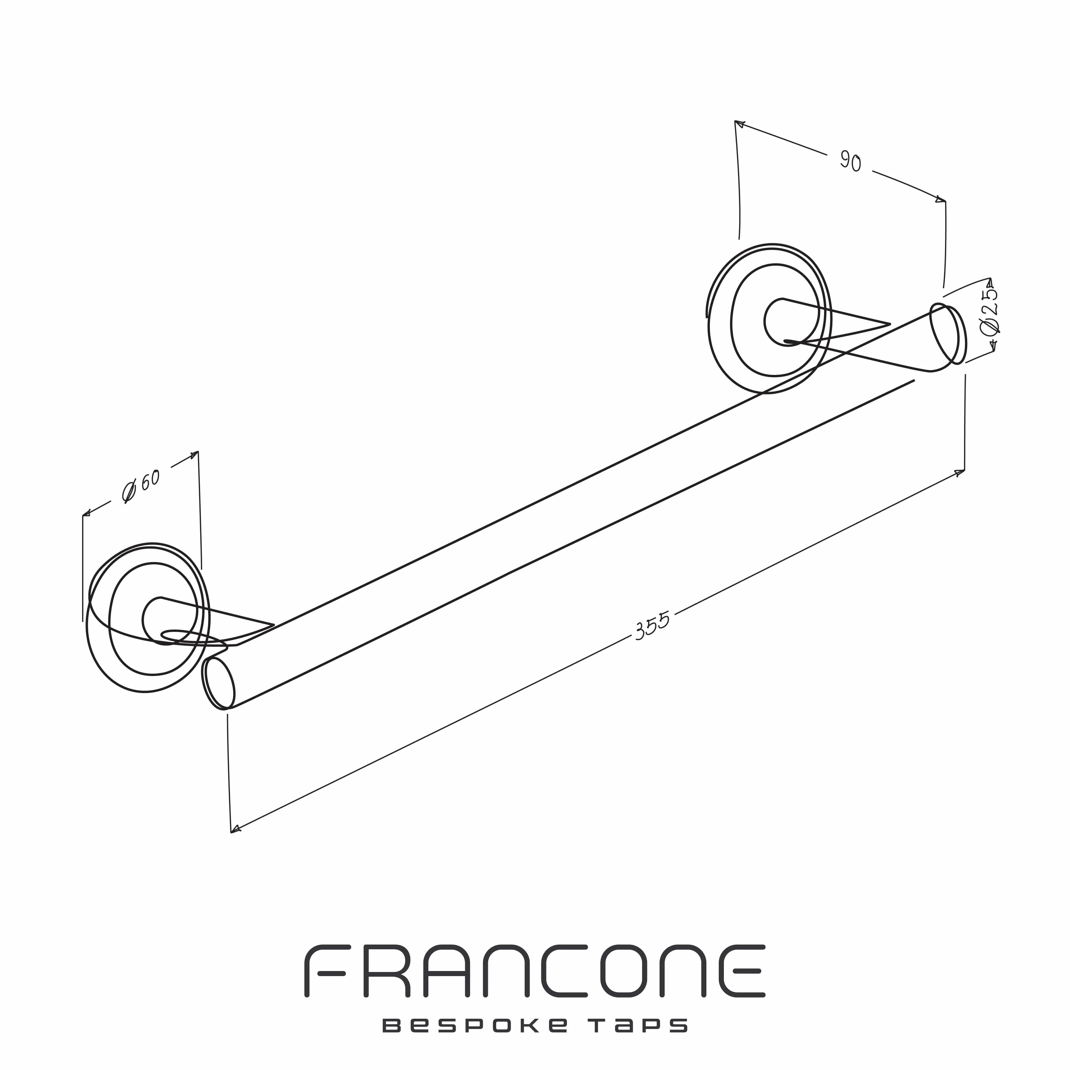 BTA31 Towel rail in solid brass