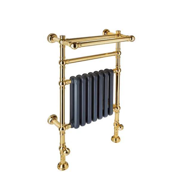 BTR12 Floor and wall mounted heated towel rail in solid brass