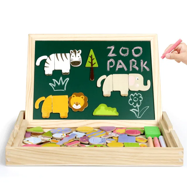 Children drawing magnetic board puzzle Animal forest puzzle boy girl gift baby building blocks educational toys