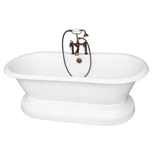 Columbus 61″ Cast Iron Double Roll Top Tub Kit – Oil Rubbed Bronze Accessories