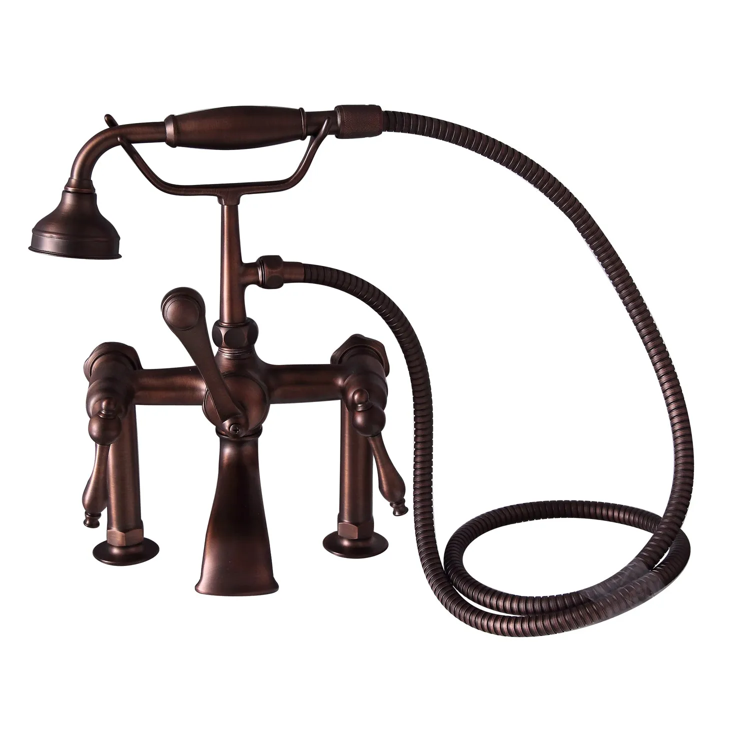 Columbus 61" Cast Iron Double Roll Top Tub Kit-Oil Rubbed Bronze Accessories