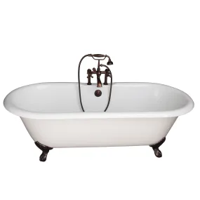 Columbus 61" Cast Iron Double Roll Top Tub Kit-Oil Rubbed Bronze Accessories