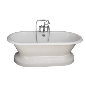 Columbus 61" Cast Iron Double Roll Top Tub Kit-Polished Chrome Accessories