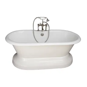 Columbus 61" Cast Iron Double Roll Top Tub Kit-Polished Nickel Accessories