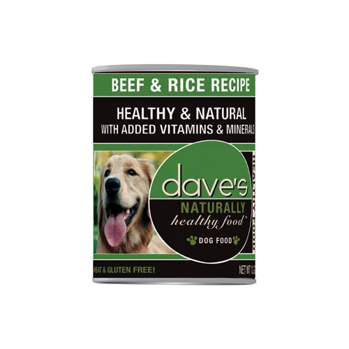 Dave's Pet Food Naturally Healthy Beef and Rice Canned Dog Food