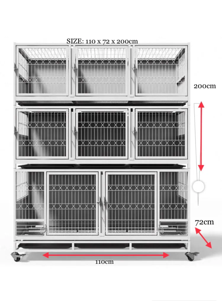 DIVA Range • Multipurpose 3 Level 8 Spaces Breeders multi purpose Dog Crate Cage