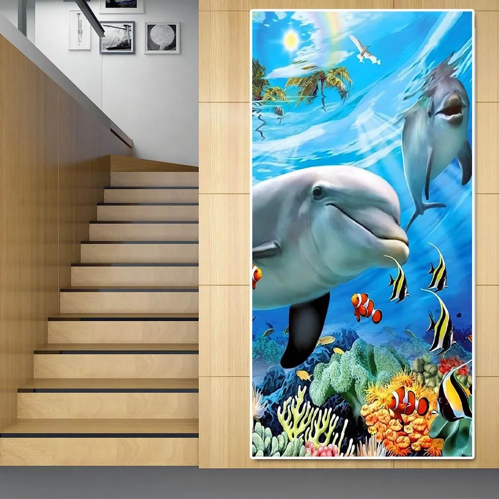 Dolphin Full Drill 5D DIY Diamond Painting - 45x85CM