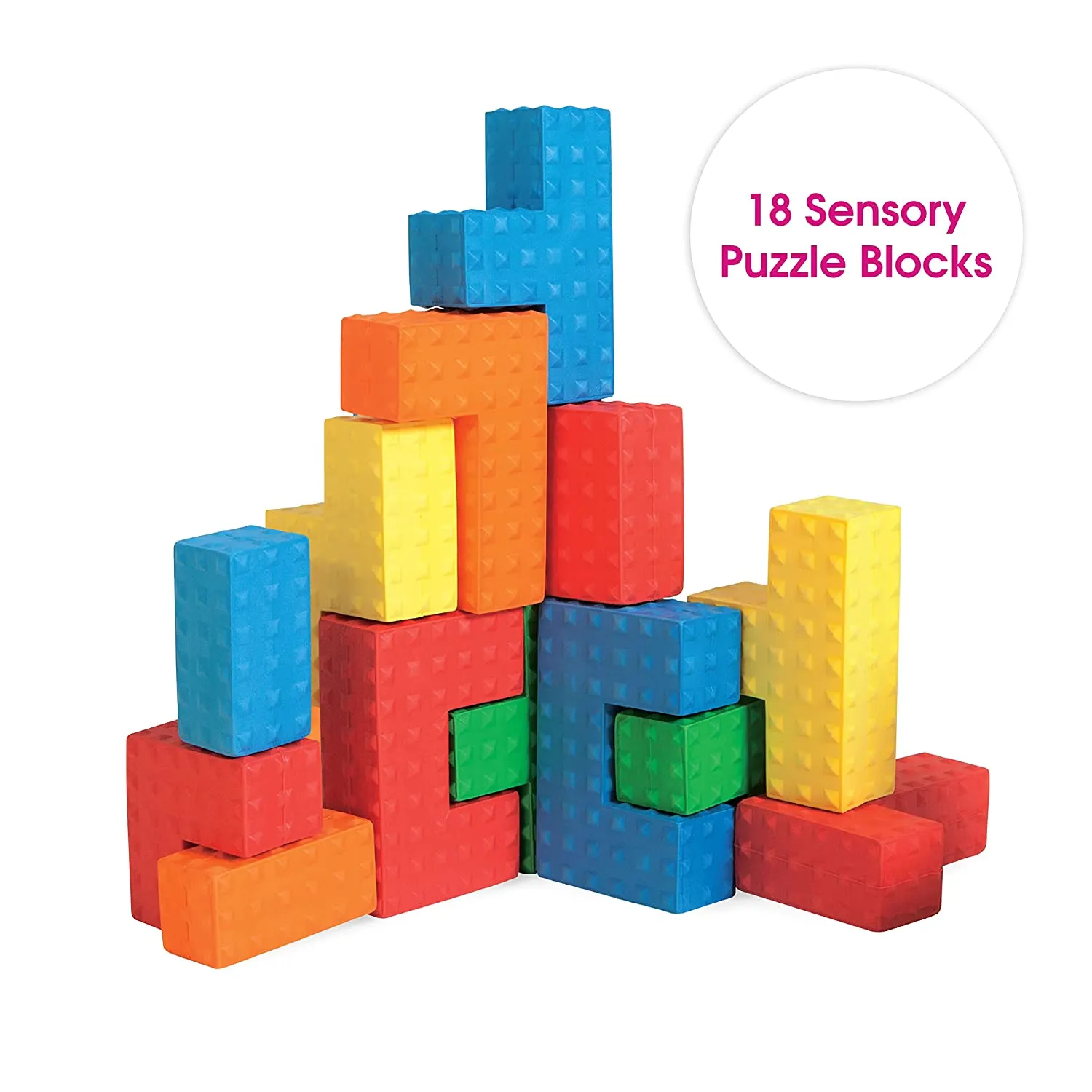 Edushape Easy Grip Puzzle Play Blocks - 18 Pieces