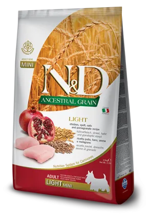 Farmina Natural & Delicious Ancestral Grain Light Chicken & Pomegranate Adult Mini Dog Food