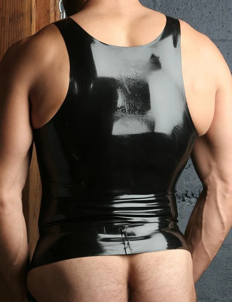 Front Zip Latex Tank Top